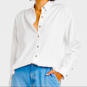 Women's Long Sleeve Oversized Button-Down Shirt - Universal Thread new w/tags